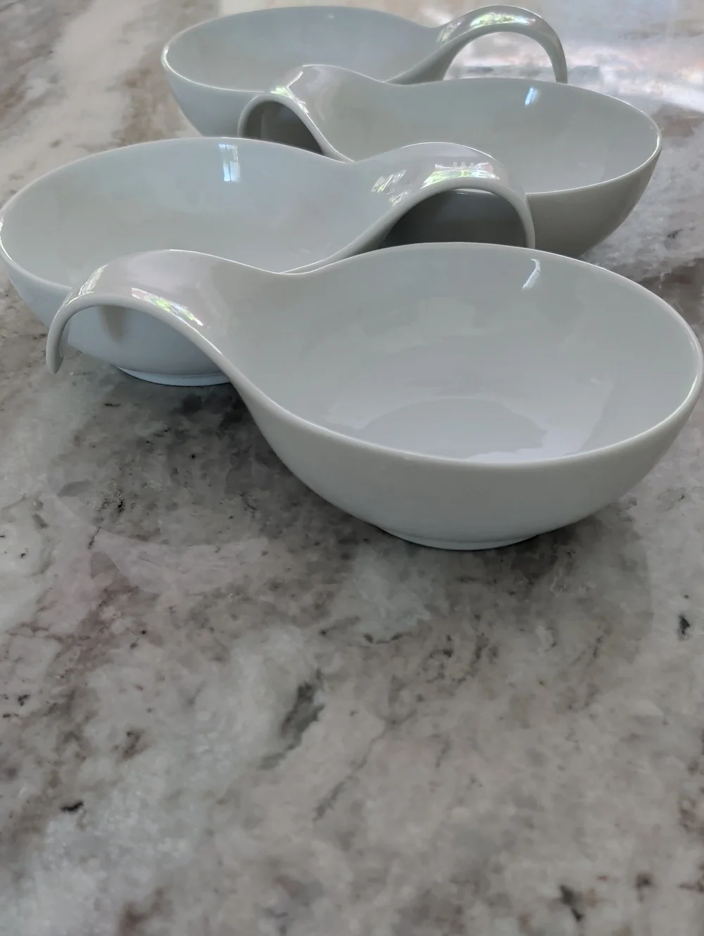 Pottery Barn Great White Lugged Swoop Handled Bowls